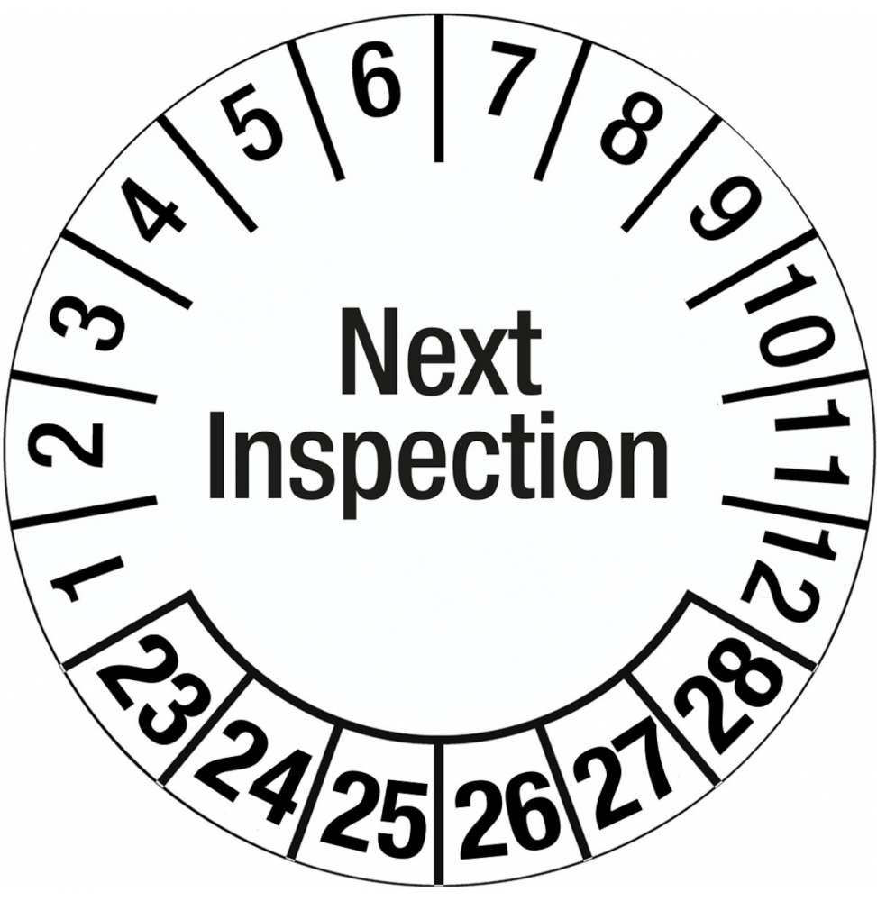 Etykieta daty inspekcji – Następna inspekcja (250szt.), DATE INSP LBLS NEXT INSPE. DI 25 B500