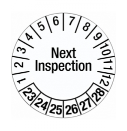Etykieta daty inspekcji – Następna inspekcja (125szt.), DATE INSP LBLS NEXT INSPE. DIA 35 B500