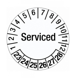 Etykieta daty inspekcji – Wykonano serwis (250szt.), DATE INSP LBLS SERVICED DIA 25 B500
