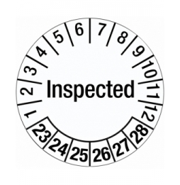 Etykieta daty inspekcji – Wykonano inspekcję (250szt.), DATE INSP LBLS INSPECTED DI 25MM B-500