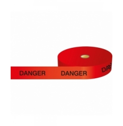 Taśma ostrzegawcza polietylenowa czarna na czerwonym BT-DANGER RED-75MMX250M wym. 75.00 mm x 250.00 m