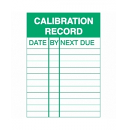 Tabliczki inspekcji – Zapis kalibracji (10szt.), WO-E CALIBRATION REC 100X150MM