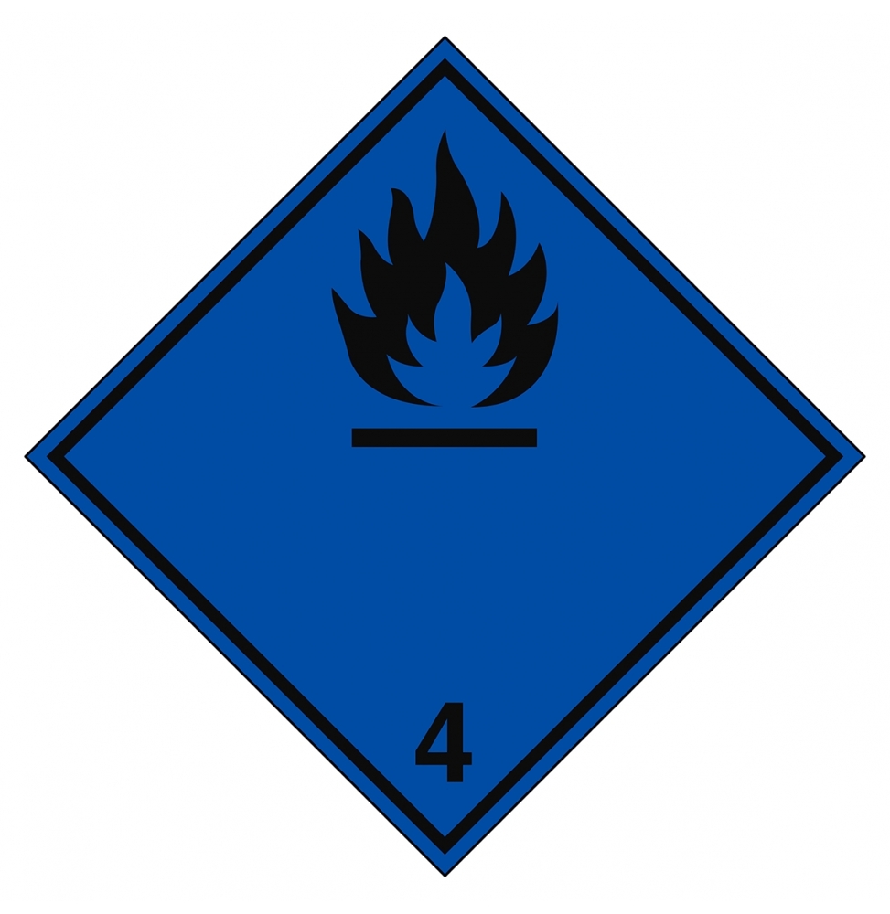 Znak transportowy – ADR 4.3 – Substancja łatwopalna w stanie mokrym, ADR 4.3-100*100-B7541