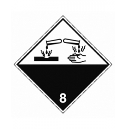 Znak transportowy – ADR 8 – Substancja żrąca, ADR 8-100*100-B754