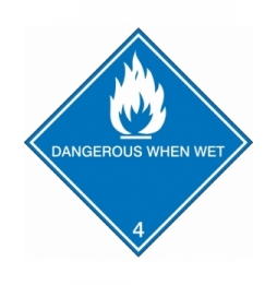 Znak w transporcie morskim – IMDG 4C – Niebezpieczne po zamoczeniu, IMDG 4C-100*100-B7541