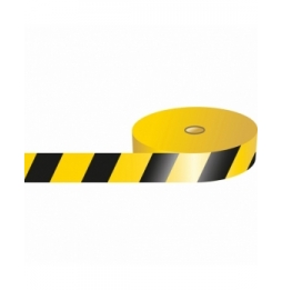 Taśma ostrzegawcza  czarna, żółta BARRICADE TAPE 75MMX500M YELL/BLK wym. 75.00 mm x 500.00 m