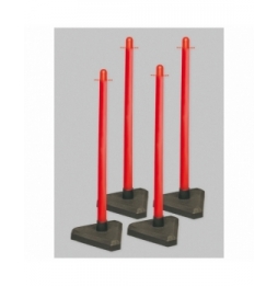 Słupek i podstawa betonowa (3,5 kg) (4szt.), czerwony