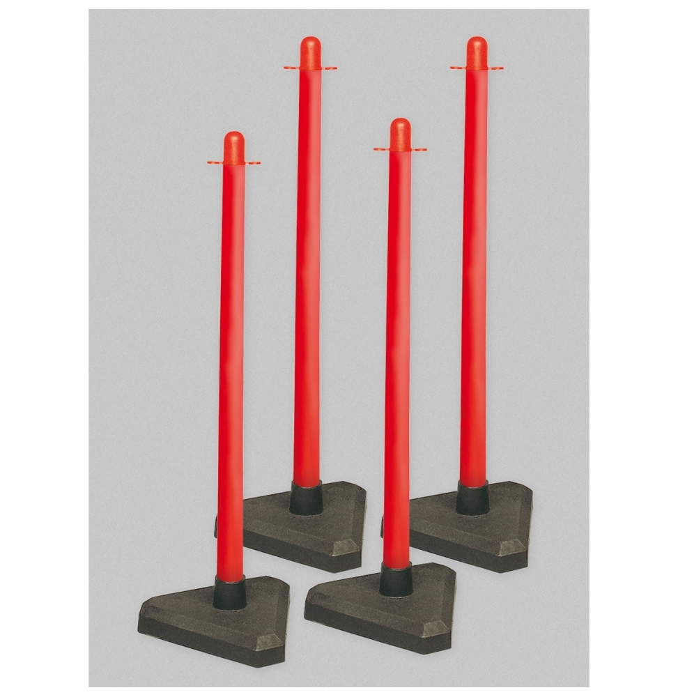Słupek i podstawa betonowa (3,5 kg) (4szt.), czerwony