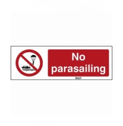 Znak bezpieczeństwa ISO – Zakaz uprawiania parasailingu, P/P066/EN484/PE-450X150-1