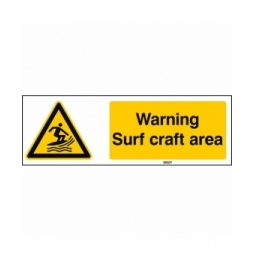 Znak bezpieczeństwa ISO – Ostrzeżenie przed surferami, W/W046/EN489/PE-150X50-1
