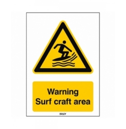 Znak bezpieczeństwa ISO – Ostrzeżenie przed surferami, W/W046/EN489/PE-148X210-1