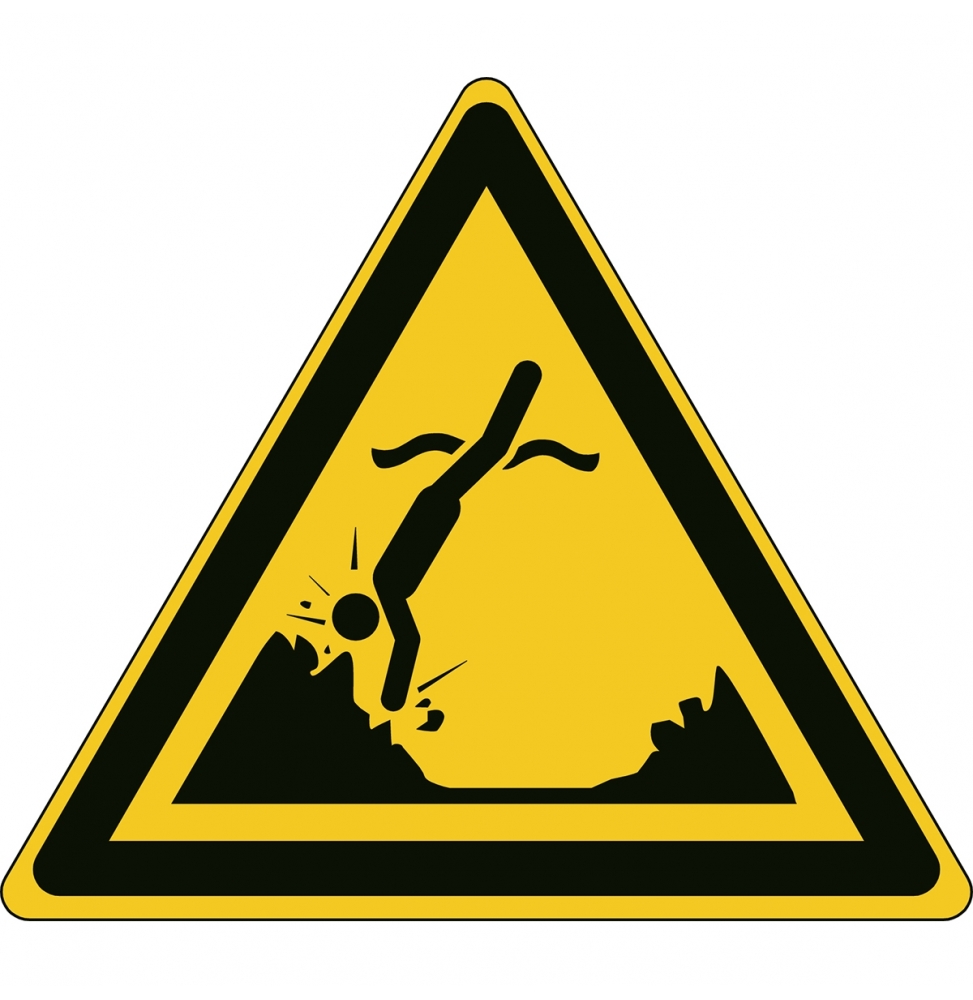 Znak bezpieczeństwa ISO – Ostrzeżenie przed podwodnymi przeszkodami, W/W049/NT/PE-TRI315-1