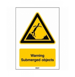 Znak bezpieczeństwa ISO – Ostrzeżenie przed podwodnymi przeszkodami, W/W049/EN492/PE-297X420-1