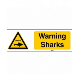 Znak bezpieczeństwa ISO – Ostrzeżenie przed rekinami, W/W054/EN497/PE-150X50-1