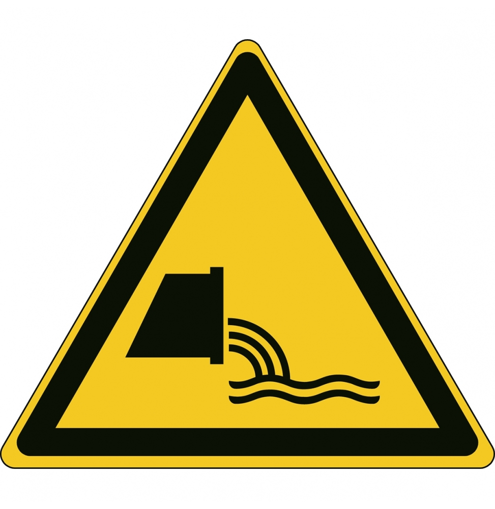 Znak bezpieczeństwa ISO – Ostrzeżenie przed wypływającymi nieczystościami, W/W055/NT/ALU-TRI100-1