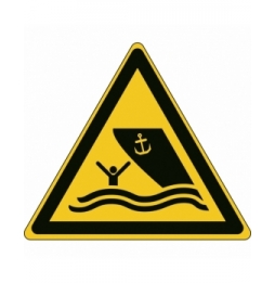 Znak bezpieczeństwa ISO – Ostrzeżenie przed torem wodnym, W/W058/NT/PE-TRI200-1