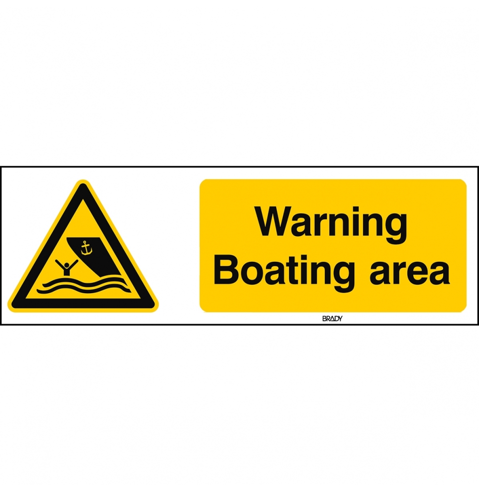 Znak bezpieczeństwa ISO – Ostrzeżenie przed torem wodnym, W/W058/EN501/PE-150X50-1