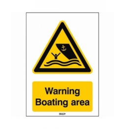 Znak bezpieczeństwa ISO – Ostrzeżenie przed torem wodnym, W/W058/EN501/PE-148X210-1