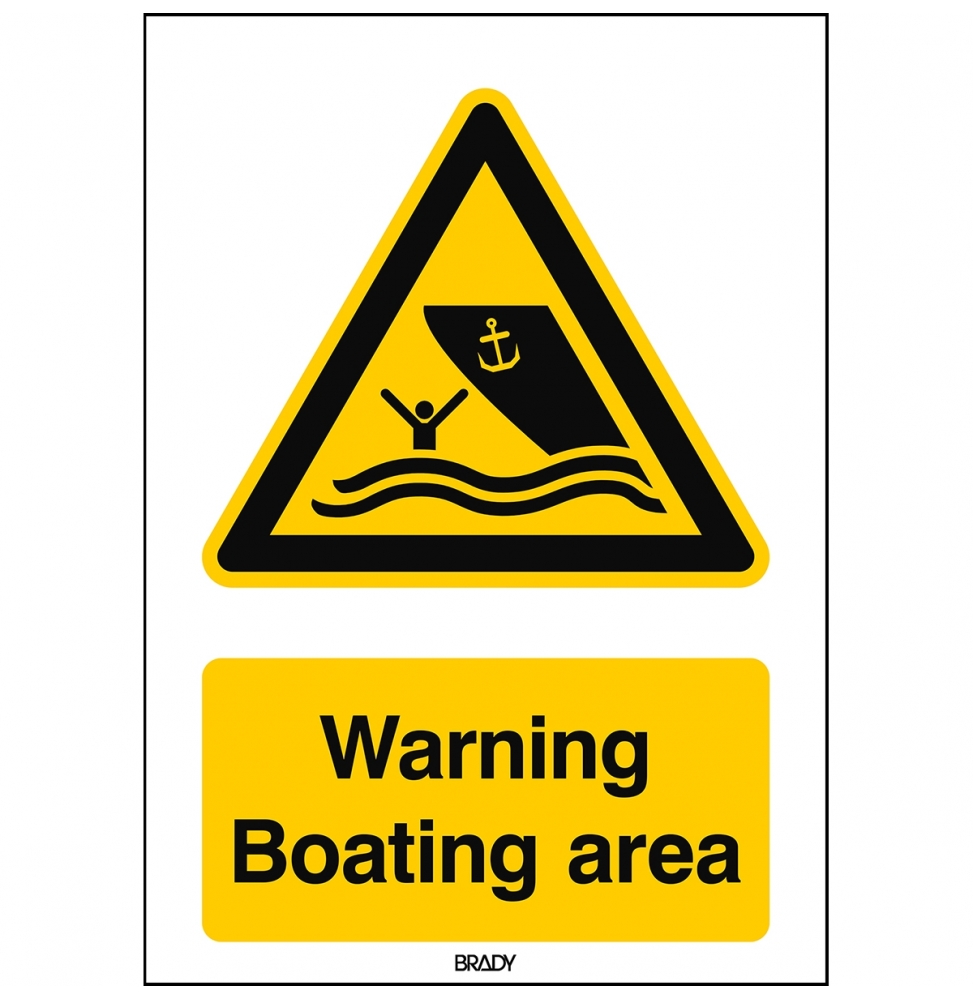 Znak bezpieczeństwa ISO – Ostrzeżenie przed torem wodnym, W/W058/EN501/PE-148X210-1