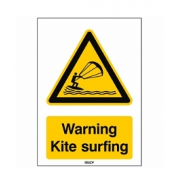 Znak bezpieczeństwa ISO – Ostrzeżenie przed kitesurfingiem, W/W062/EN505/PE-148X210-1