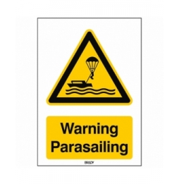 Znak bezpieczeństwa ISO – Ostrzeżenie przed parasailingiem, W/W063/EN506/PP-297X420-1