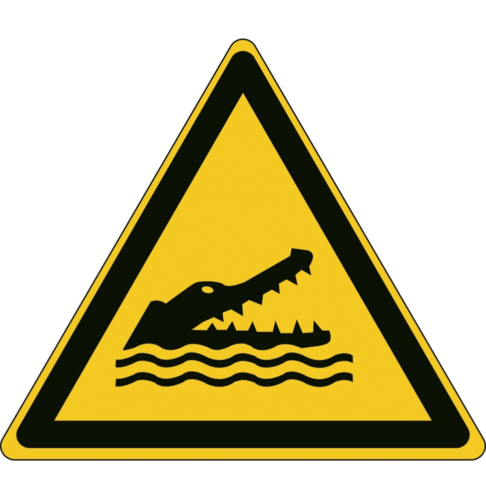 Znak bezpieczeństwa ISO – Ostrzeżenie przed krokodylami, aligatorami lub kajm…, W/W067/NT/PE-TRI315-1