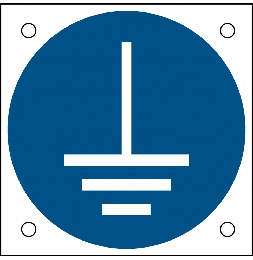 Znak bezpieczeństwa ISO – Nakaz podłączenia uziemienia, M/M005/NT/ALU05-50X50-1