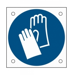 Znak bezpieczeństwa ISO – Nakaz stosowania ochrony rąk, M/M009/NT/ALU05-50X50-1