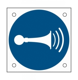 Znak bezpieczeństwa ISO – Nakaz używania sygnału dźwiękowego, M/M029/NT/ALU05-50X50-1