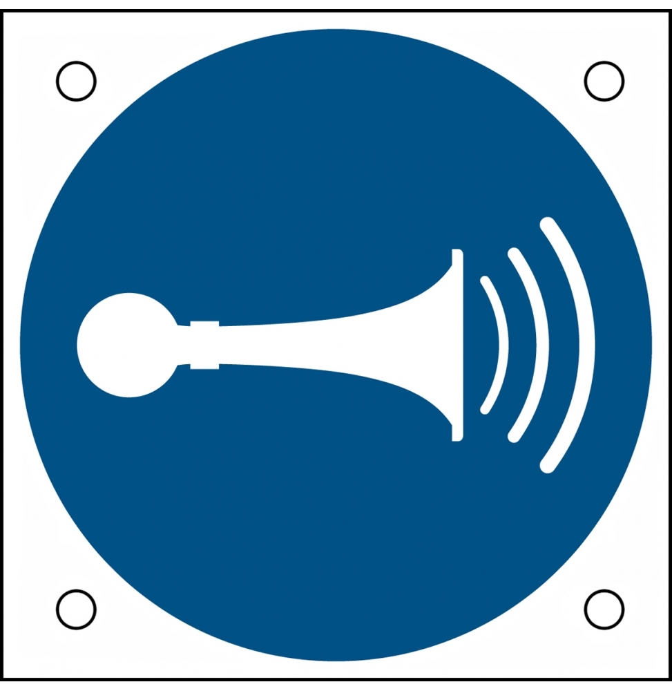 Znak bezpieczeństwa ISO – Nakaz używania sygnału dźwiękowego, M/M029/NT/ALU05-50X50-1