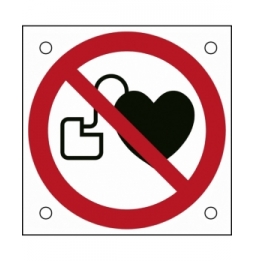 Znak bezpieczeństwa ISO – Zakaz wstępu osobom ze stymulatorem serca, P/P007/NT/ALU05-50X50-1