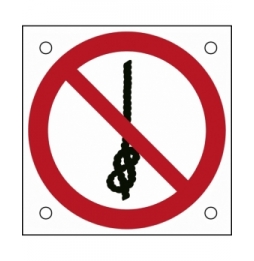 Znak bezpieczeństwa ISO – Nie wiązać węzłów, P/P030/NT/ALU05-50X50-1