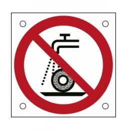 Znak bezpieczeństwa ISO – Zakaz szlifowania na mokro, P/P033/NT/ALU05-50X50-1