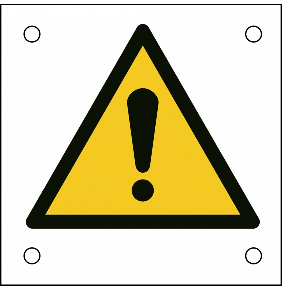 Znak bezpieczeństwa ISO – Ogólny znak ostrzegawczy, W/W001/NT/ALU05-50X50-1