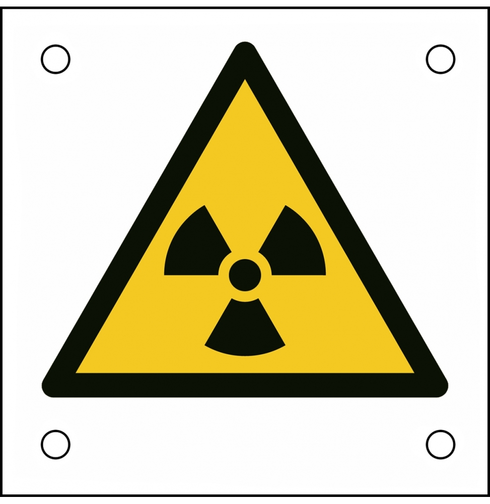 Znak bezpieczeństwa ISO – Uwaga, materiał radioaktywny lub promieniowanie jon…, W/W003/NT/ALU05-50X50-1