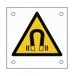 Znak bezpieczeństwa ISO – Uwaga, silne pole magnetyczne, W/W006/NT/ALU05-50X50-1