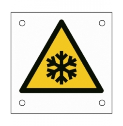 Znak bezpieczeństwa ISO – Uwaga, niska temperatura, W/W010/NT/ALU05-50X50-1