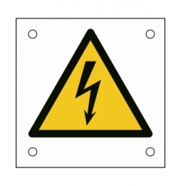 Znak bezpieczeństwa ISO – Uwaga, elektryczność, W/W012/NT/ALU05-50X50-1