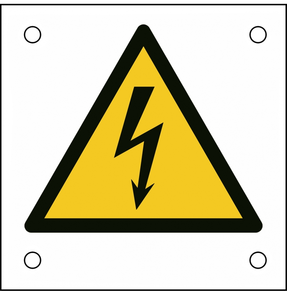 Znak bezpieczeństwa ISO – Uwaga, elektryczność, W/W012/NT/ALU05-50X50-1