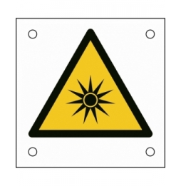 Znak bezpieczeństwa ISO – Uwaga, promieniowanie optyczne, W/W027/NT/ALU05-50X50-1