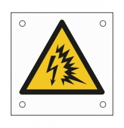 Znak bezpieczeństwa ISO – Uwaga, błysk łukowy, W/W042/NT/ALU05-50X50-1