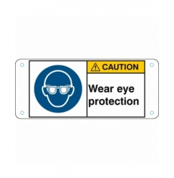Znak bezpieczeństwa ISO – Nakaz stosowania ochrony oczu, M/M004/EN273-ALU05-120X50/1-B