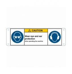 Znak bezpieczeństwa ISO – Nakaz stosowania ochrony oczu / Nakaz stosowania oc…, M/M004/M003/EN424-ALU05-170X50/1-B
