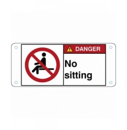 Znak bezpieczeństwa ISO – Nie siadać w oznaczonym miejscu, P/P018/EN218-ALU05-120X50/1-B