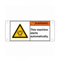 Znak bezpieczeństwa ISO – Maszyna uruchamia się automatycznie., W/W018/EN368-ALU05-120X50/1-B