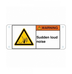 Znak bezpieczeństwa ISO – Nagły (bardzo głośny) hałas, W/W038 /EN516-ALU05-120X50/1-B