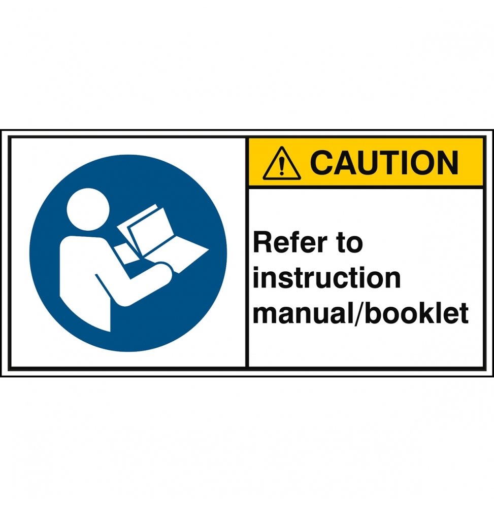 Znak bezpieczeństwa ISO – Przeczytaj instrukcję obsługi, M/M002/EN228-PEUL-100X50/1-B