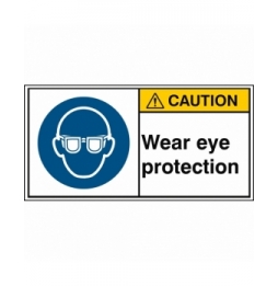 Znak bezpieczeństwa ISO – Nakaz stosowania ochrony oczu, M/M004/EN273-PEUL-100X50/1-B