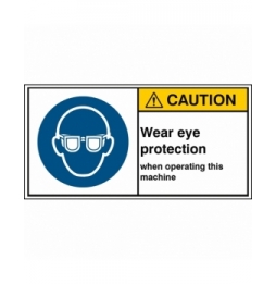 Znak bezpieczeństwa ISO – Nakaz stosowania ochrony oczu, M/M004/EN422-PEUL-100X50/1-B