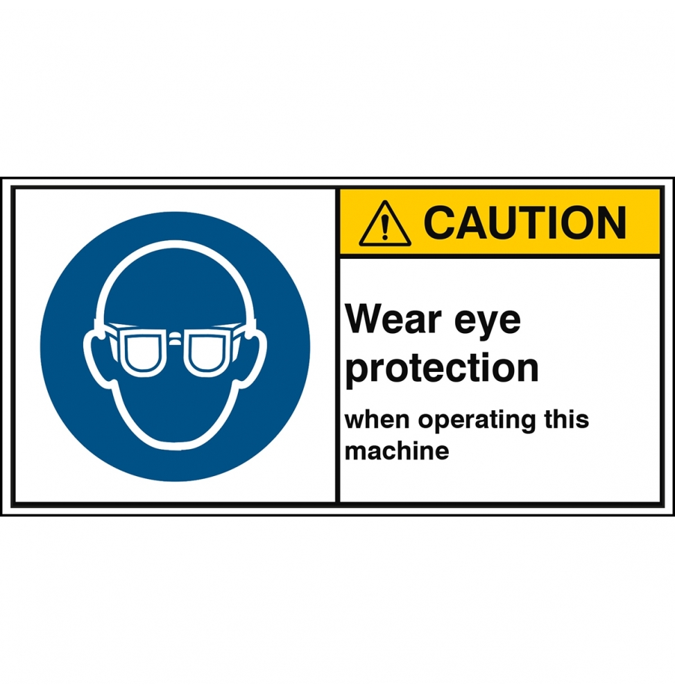 Znak bezpieczeństwa ISO – Nakaz stosowania ochrony oczu, M/M004/EN422-PEUL-100X50/1-B